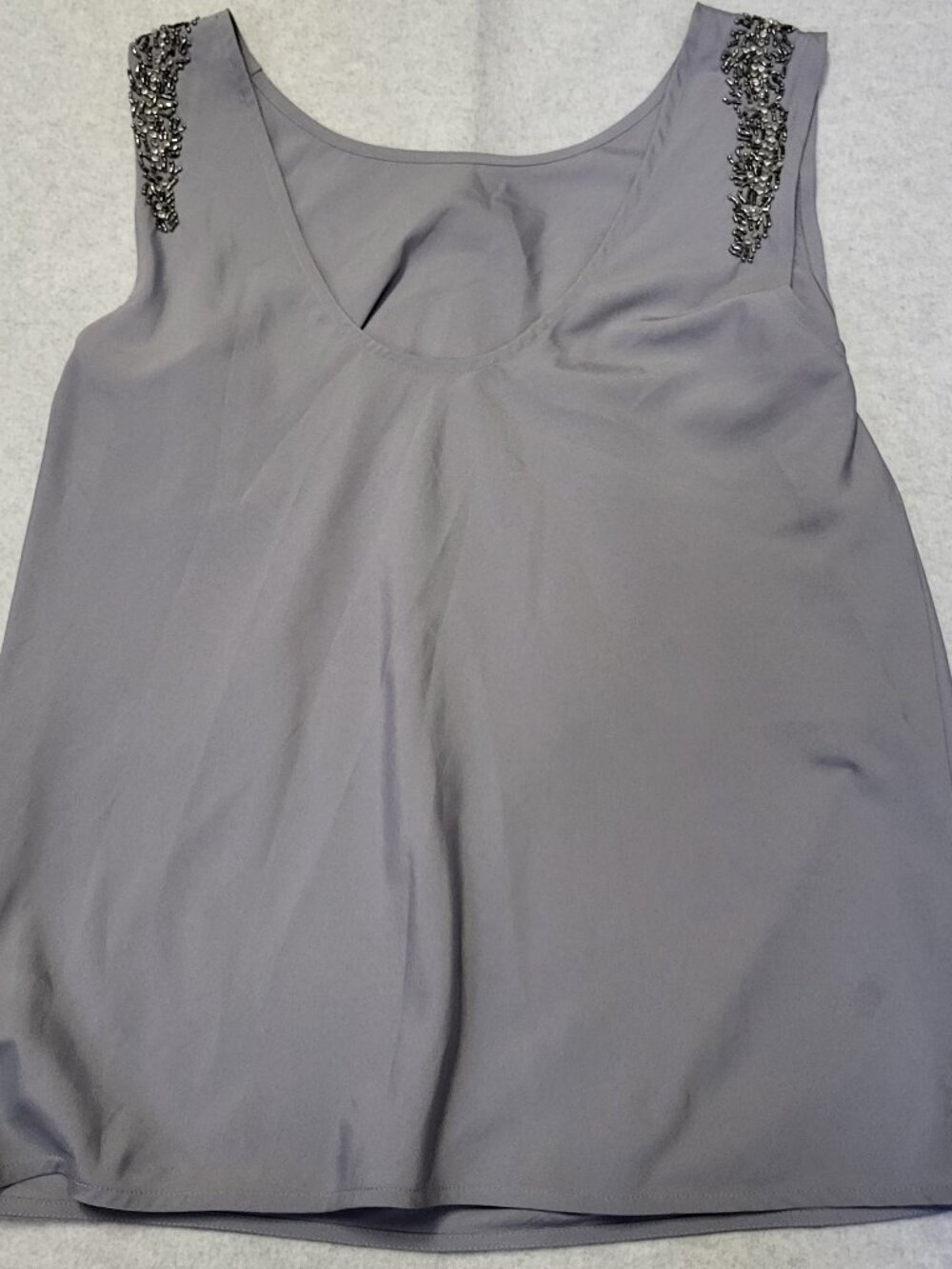 Women's Rhinestone Medium Gray Tank Top